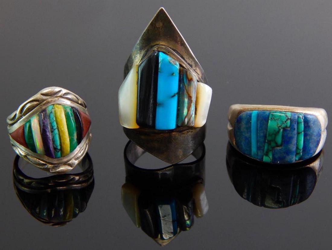 Group of 3 Sterling Silver & Gemstone Southwestern (1 of 5)