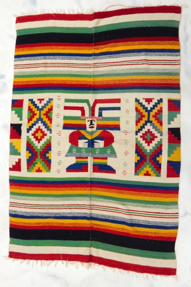 Central American Hand loomed Rug w/ Mayan Design (1 of 5)