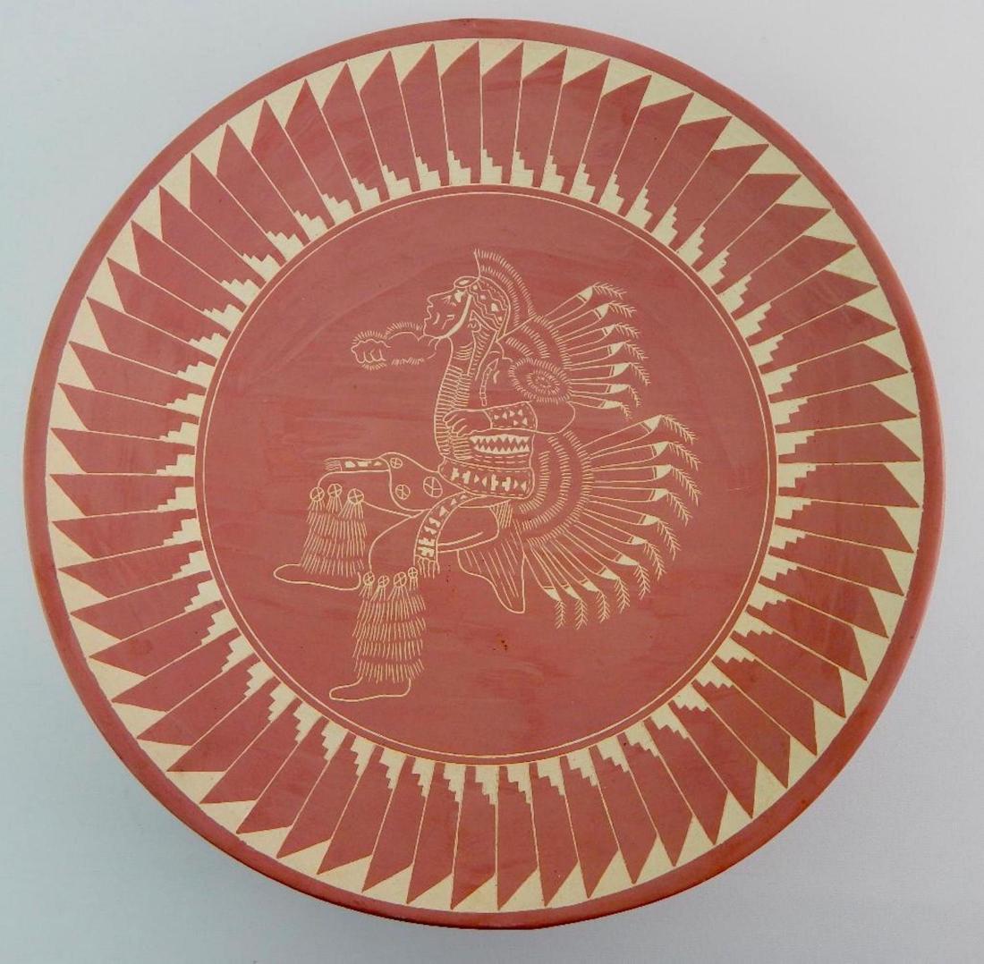 Native American Dancer Carved Decorative Plate (1 of 5)