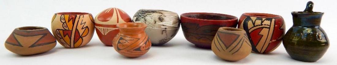 Lot of 9 : Miniature Pots and Bowls - Some Signed (1 of 20)