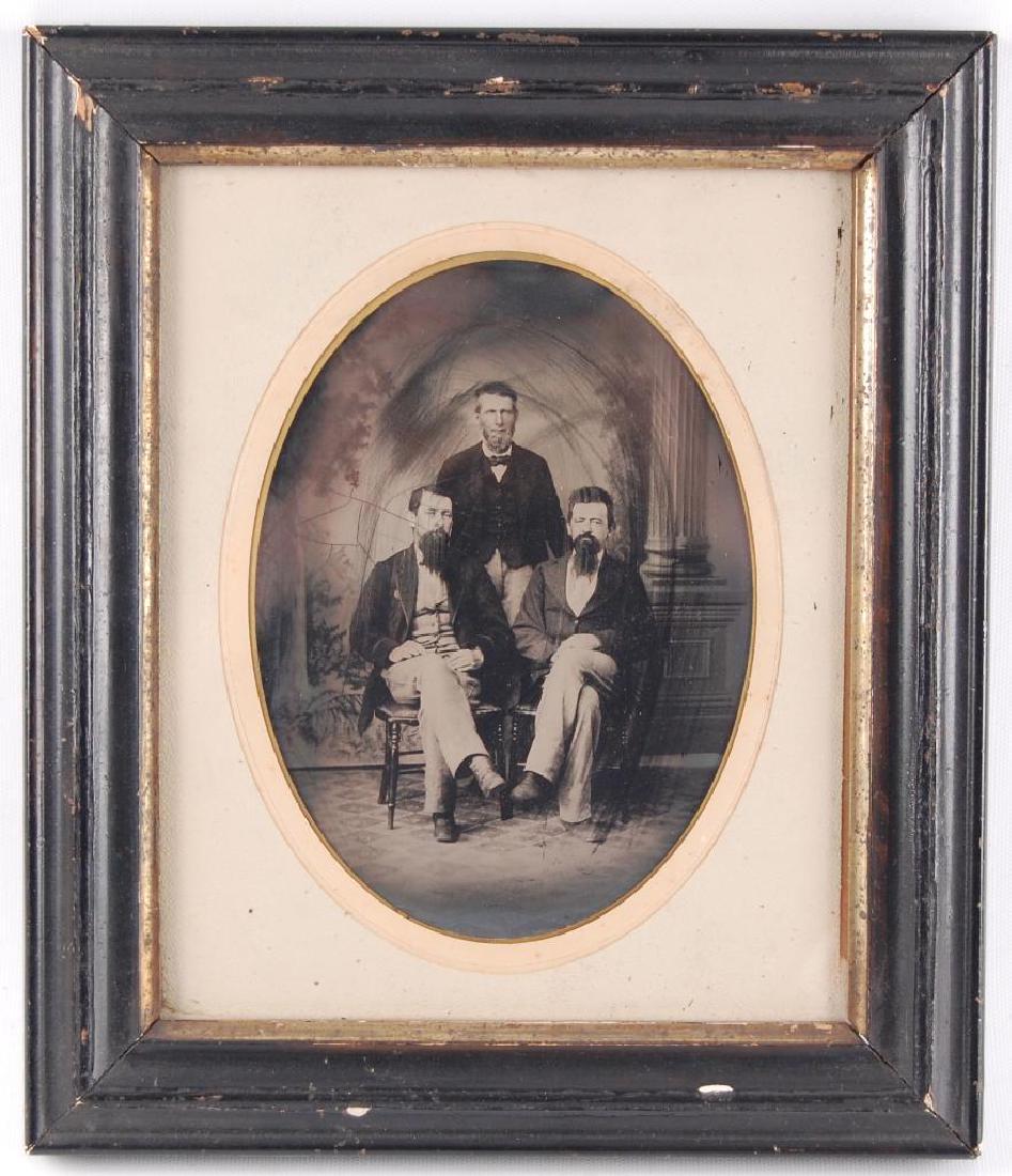 Antique Tin Type Photograph of 3 Men (1 of 2)