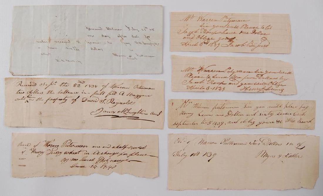 1830's-1850's Group of 7 Hand Written Letters with (1 of 8)