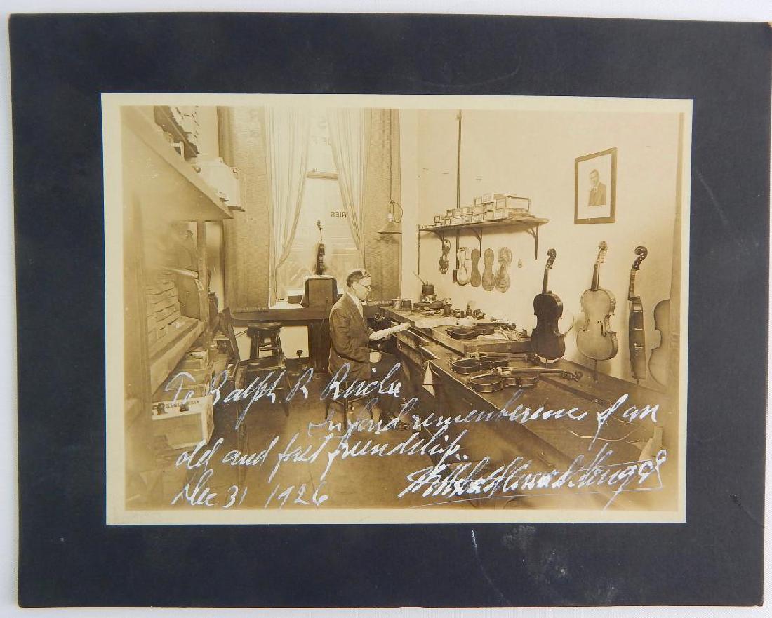 antique Photograph of Violin Maker in Shop: 1926, 7 x 9
