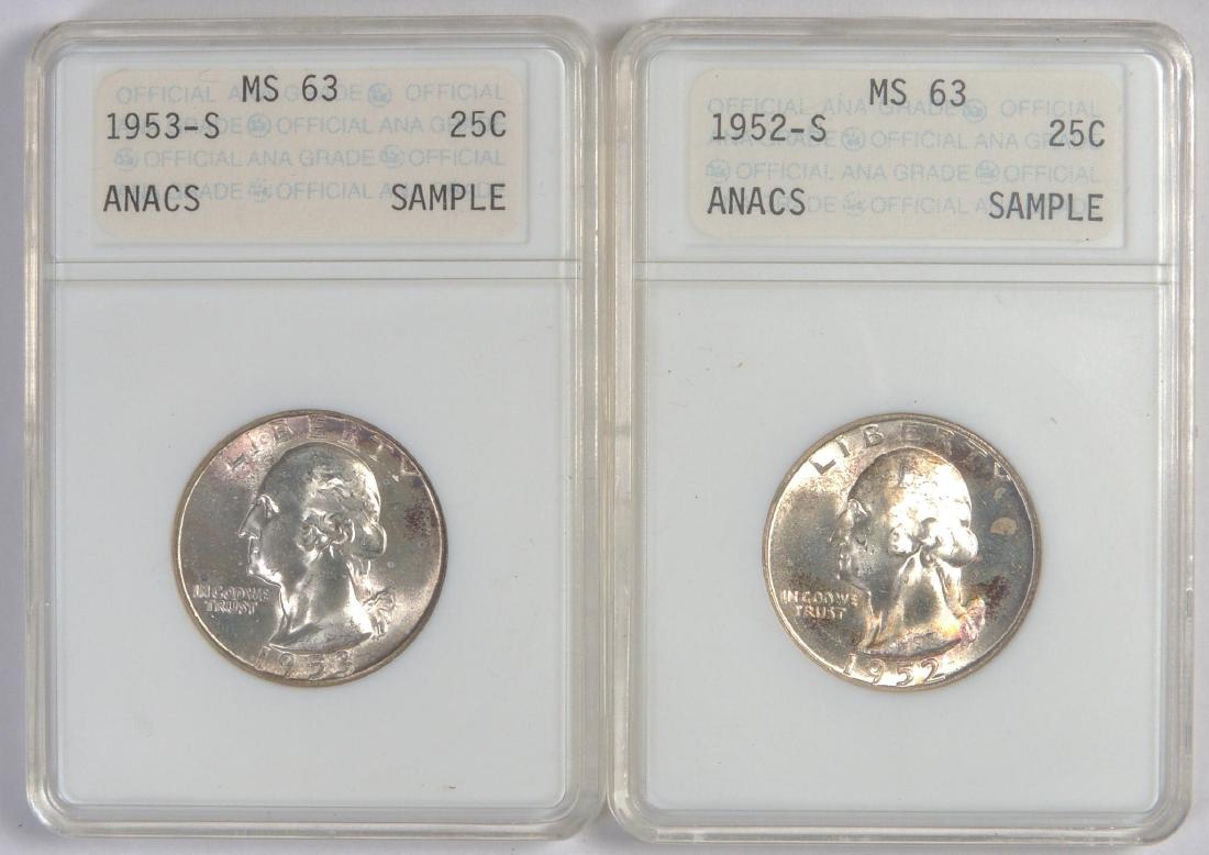 Group of 2 1952 and 53 Washington Quarters (1 of 2)