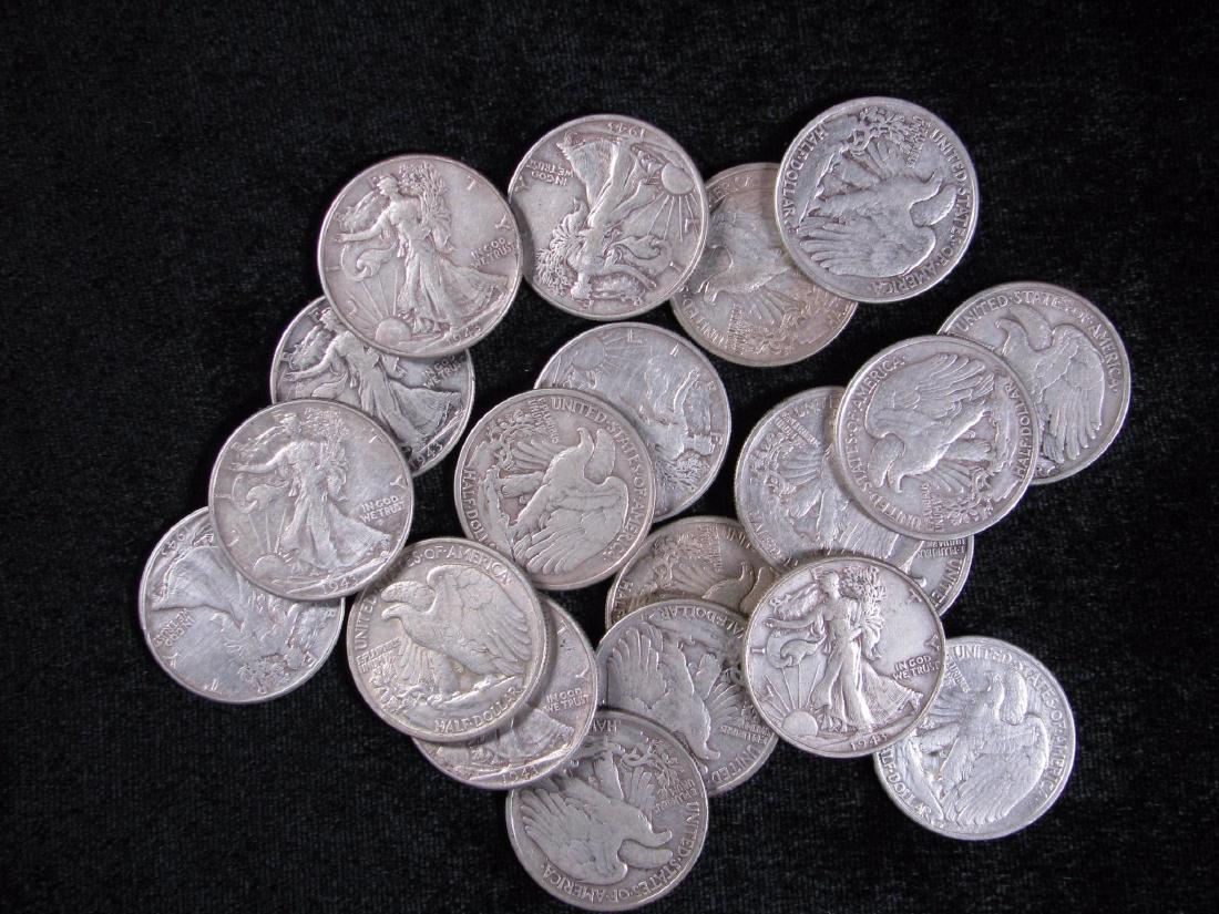 Group of 20 Walking Liberty Half Dollars (1 of 1)