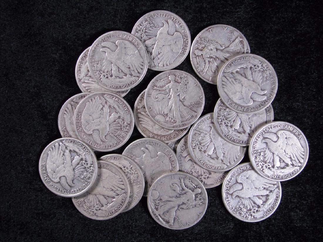 Group of 20 Walking Liberty Half Dollars (1 of 1)
