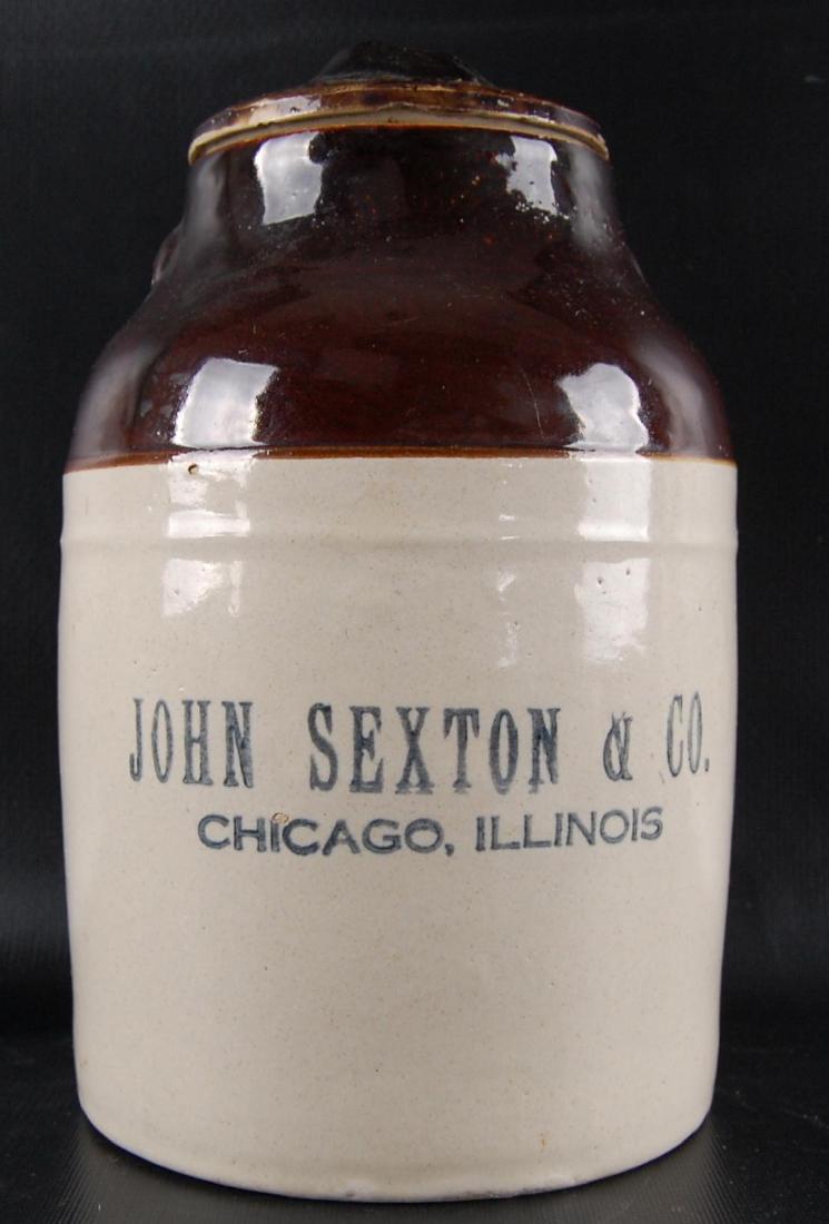 Antique 1 Gallon John Sexton & Co. Chicago ll.: 10 1/2 x 6 1/2 inches, No Chips or Cracks