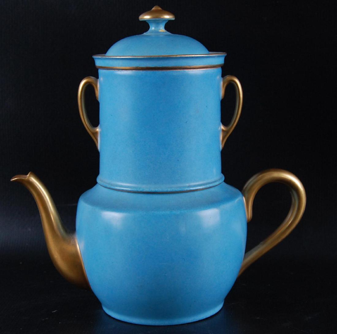 Vintage K and L Limoges Teapot with Infuser: 9 x 5 x 9 inches