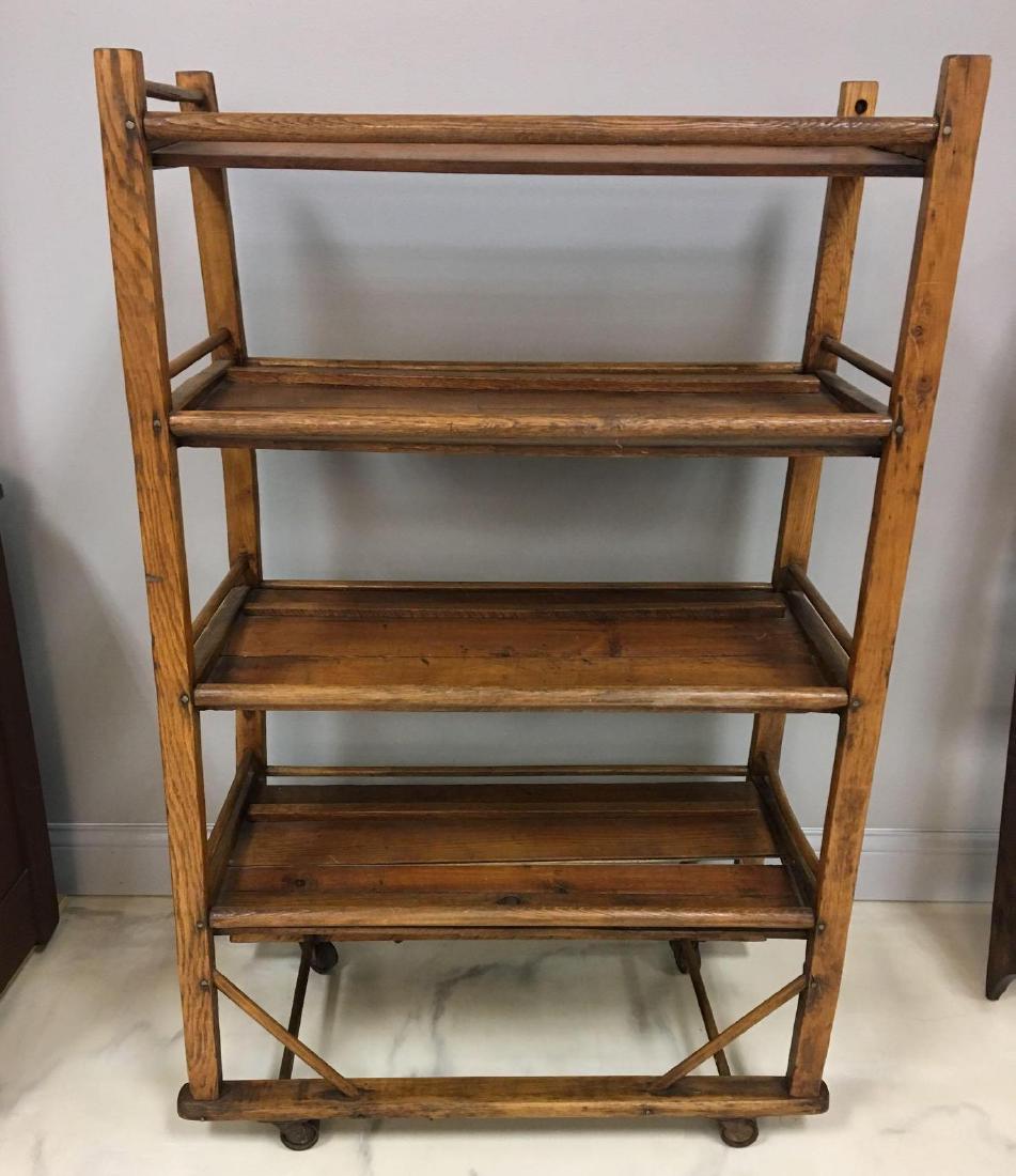 Antique Moveable Wooden Shelf Unit (1 of 2)