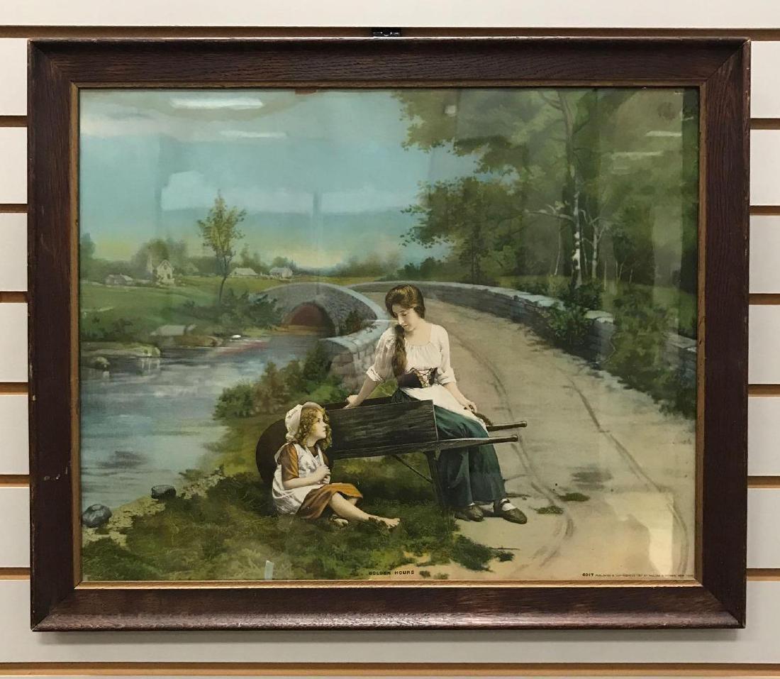 Hallen & Weiner Framed Lithograph Color Print "Golden (1 of 5)