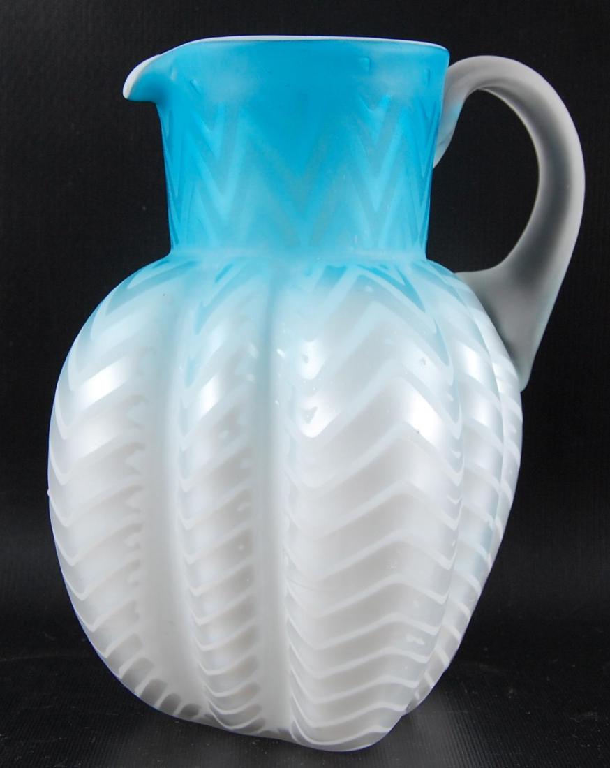 Antique Mt Washington Blue Herringbone Satin Glass (1 of 6)