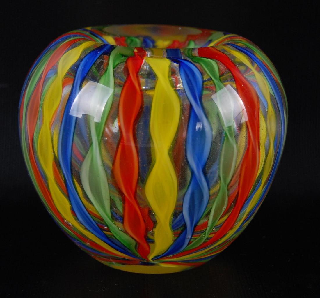 Vintage Murano Ribbon Glass Rose Bowl (1 of 3)