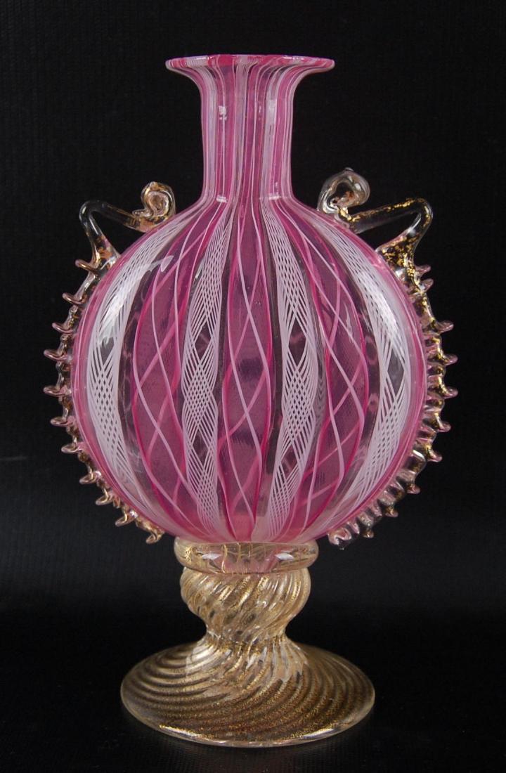 Vintage Murano Ribbon Glass Vase with Applied (1 of 2)
