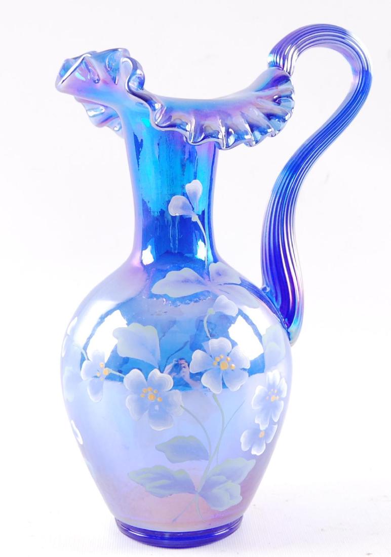 Fenton Signed Pitcher with Hand Painted Floral Design (1 of 4)