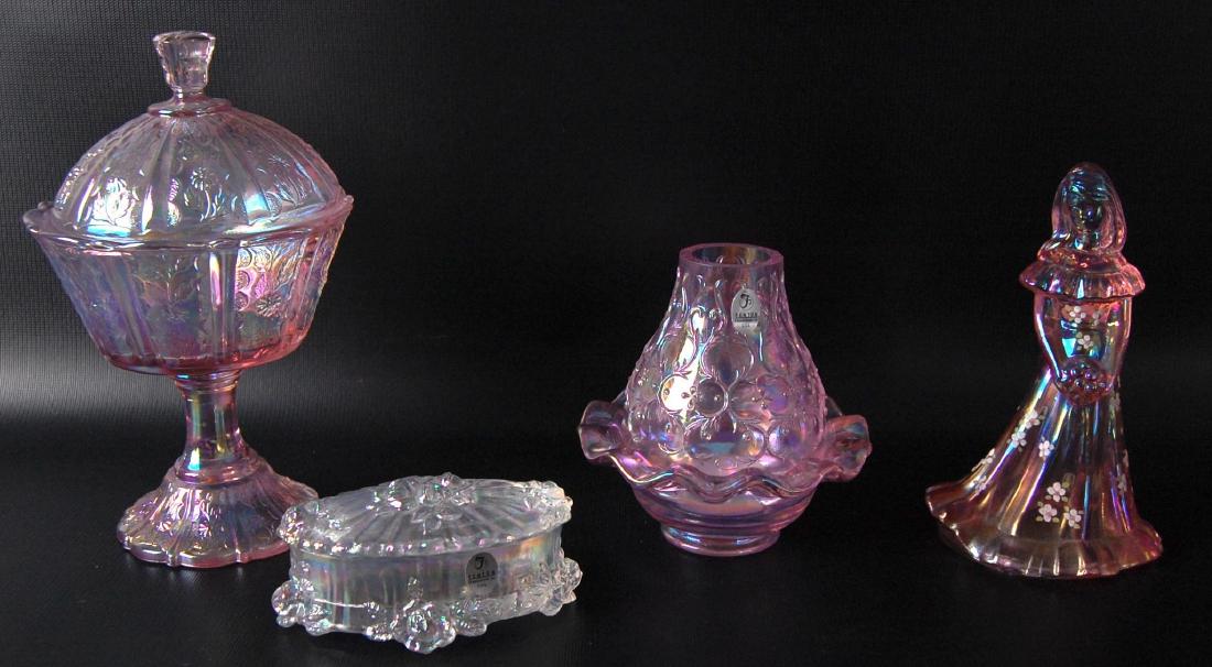 Group of 4 Fenton Pink Glass Items (1 of 3)