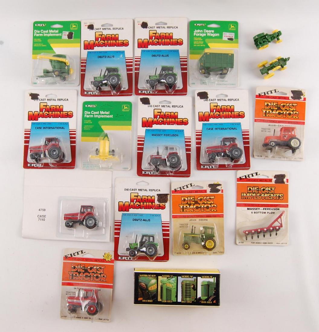 Group of 17 ERTL 1/64 Scale Toy Tractors with Most in (1 of 1)