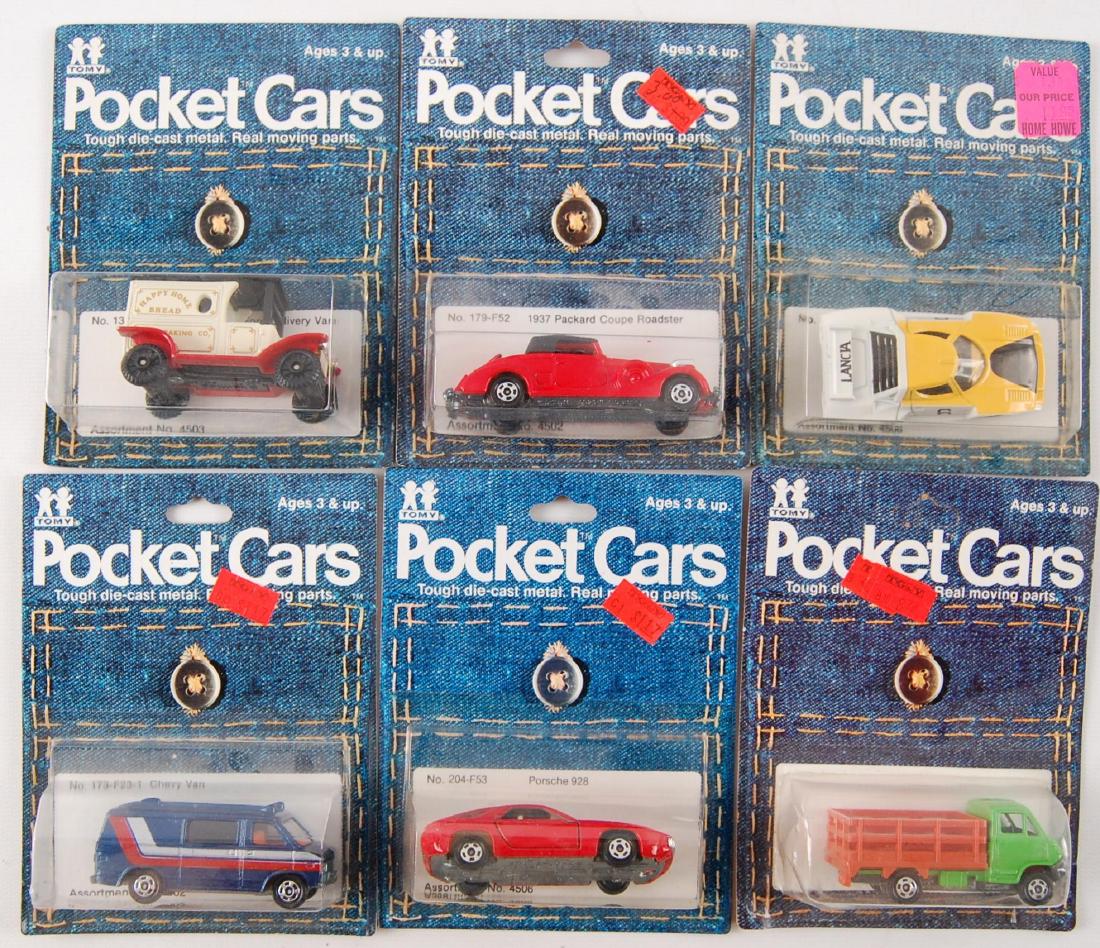Group of 6 Tomy Die-Cast Pocket Cars in Original (1 of 2)