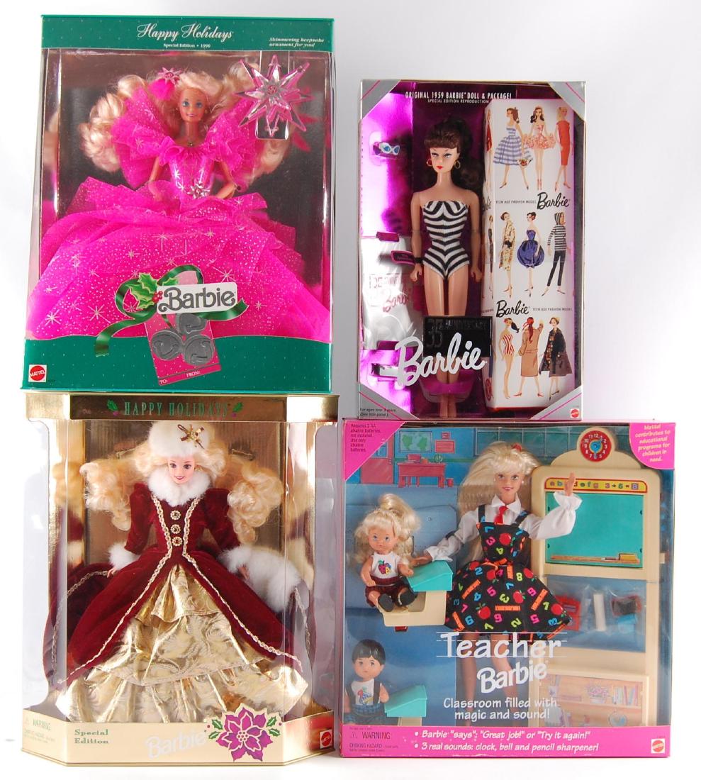 Group of 4 Mattel Barbie Dolls in Original Packaging (1 of 4)