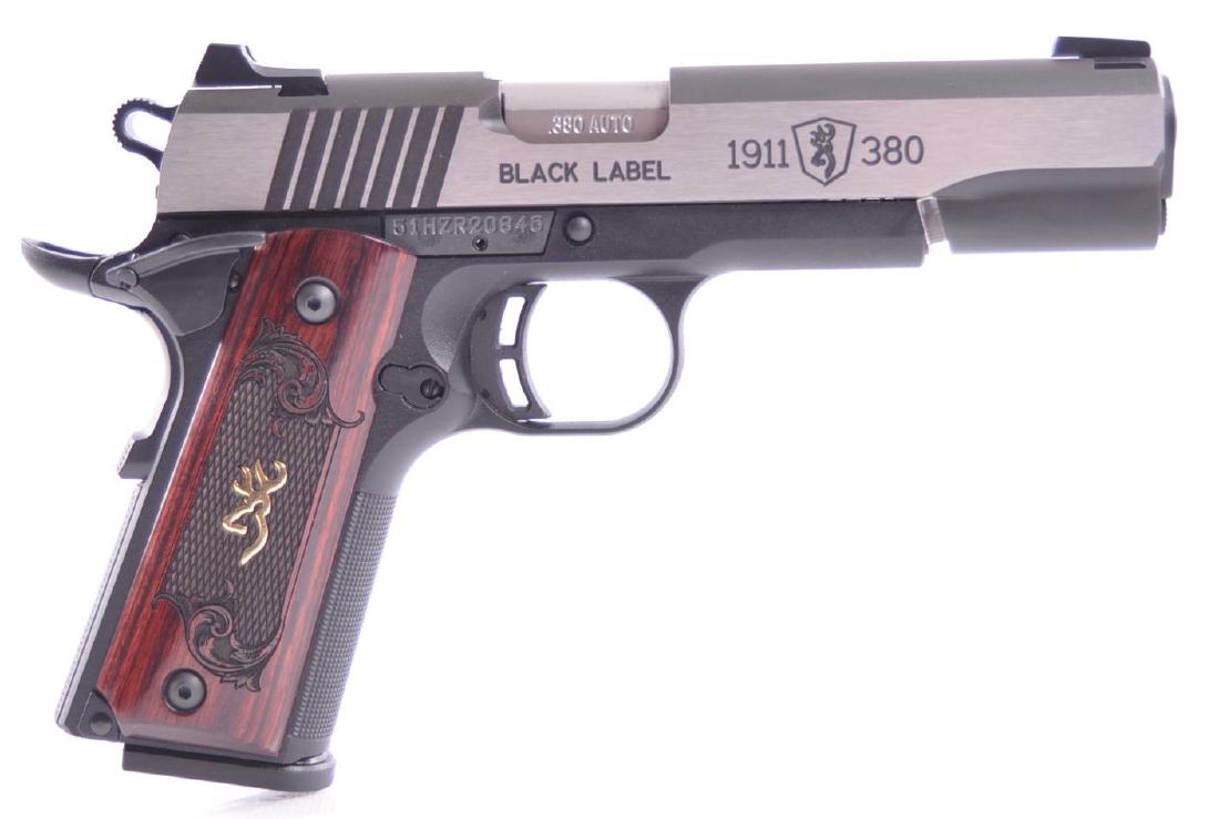 Browning Black Label 1911 .380 Cal. Semi Auto Pistol: Is in New and Unfired Condition, Serial Number 51HZR20846, Includes 2 Magazines
