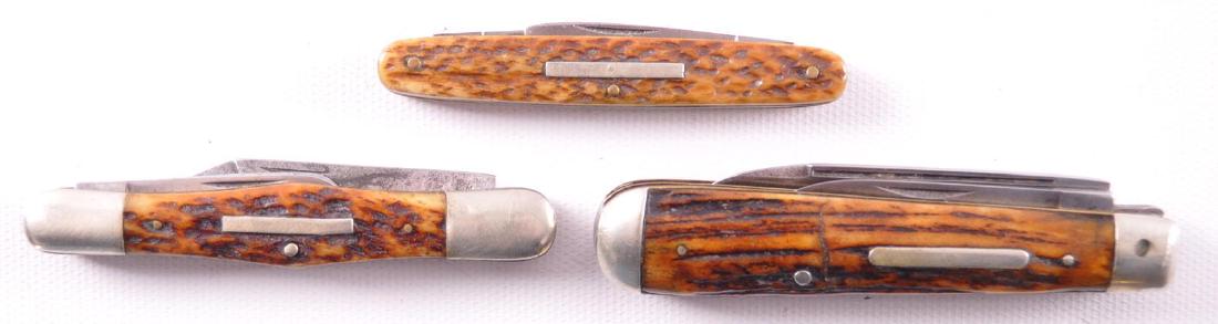 Group of 3 Vintage Folding Pocket Knives: Largest 6 1/2 inches, Includes Henry and More