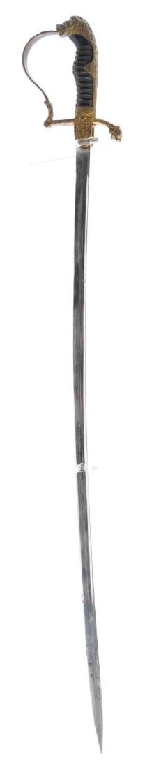 Early German Lion Head Sword: Overall length 36 3/4 inches, Blade is 30 inches, Hilt is 6 1/2 inches