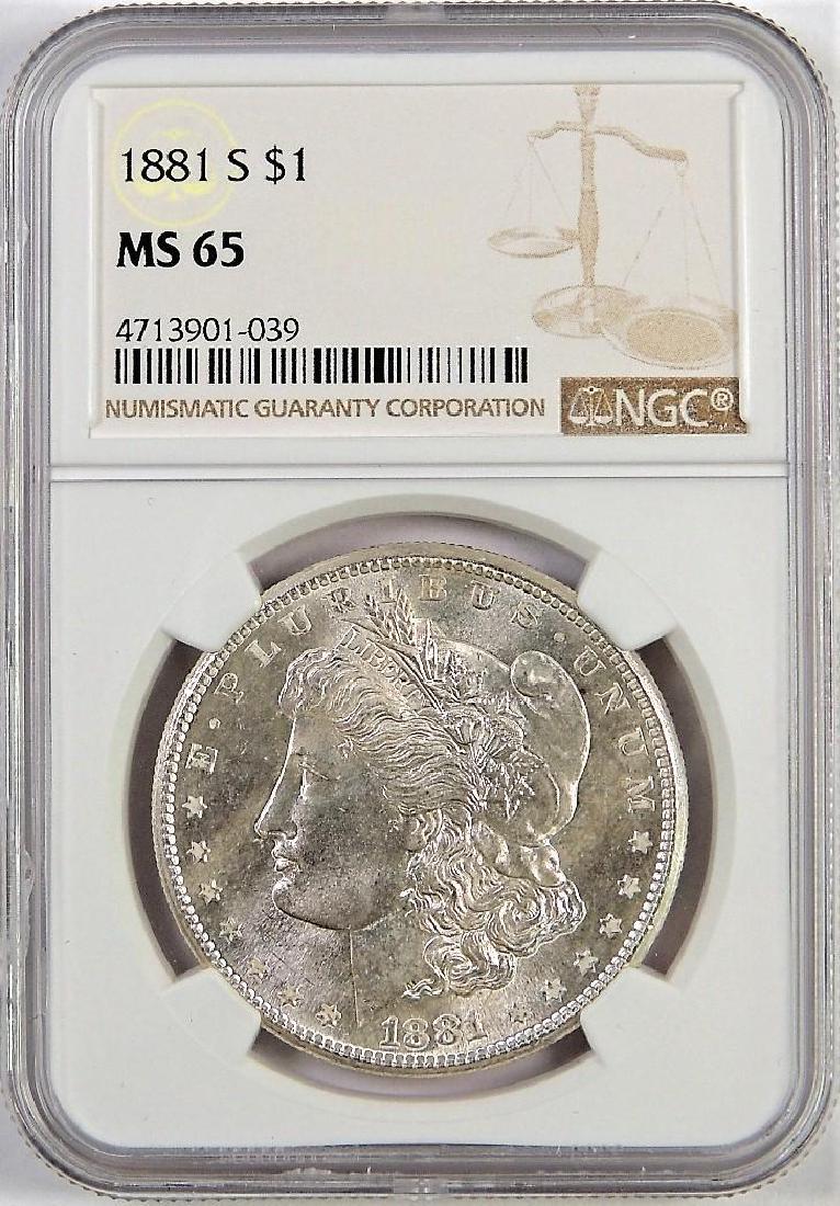 1881 S Morgan Dollar. NGC Certified MS65. (1 of 2)