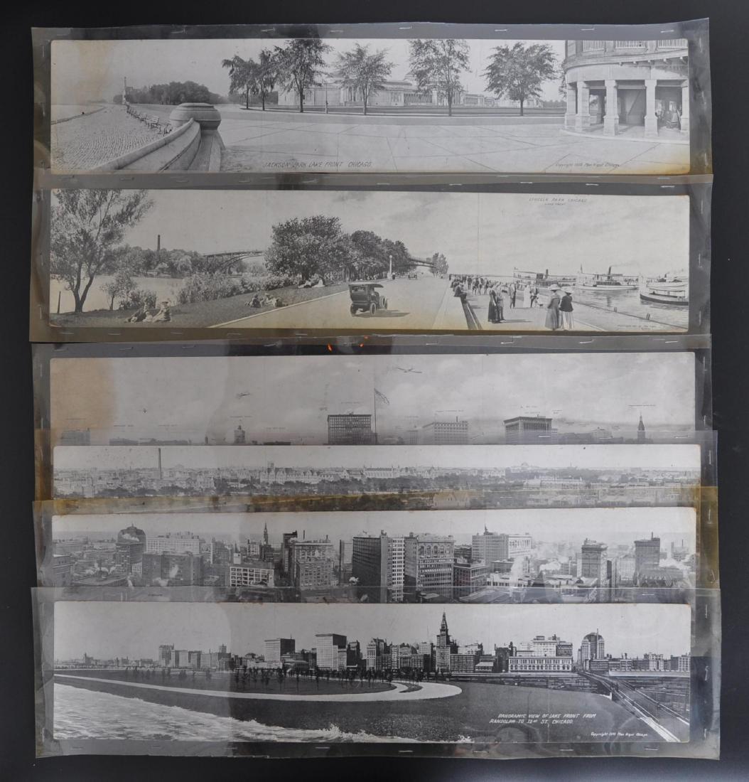 Group of 6 Real Photo Panoramic Postcards of Chicago (1 of 4)
