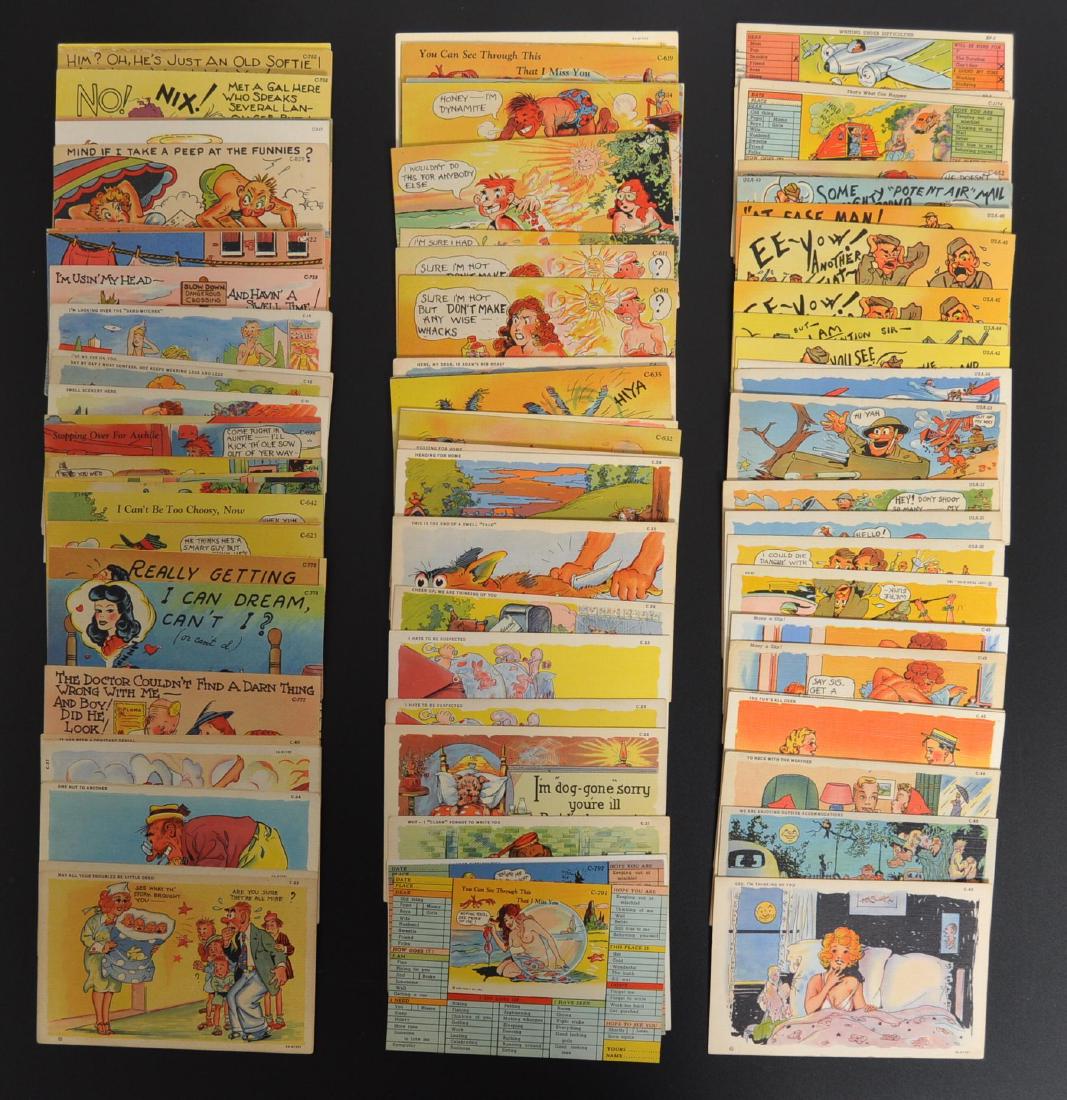 Approximately 116 Linen Comics Postcards (1 of 1)