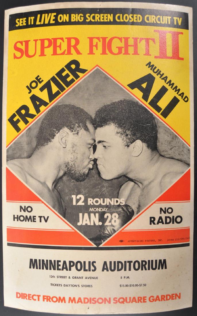 Joe Frazier vs Muhammad Ali Super Fight II Broadside: Original Poster-Madison Square Garden, 14 x 22 inches