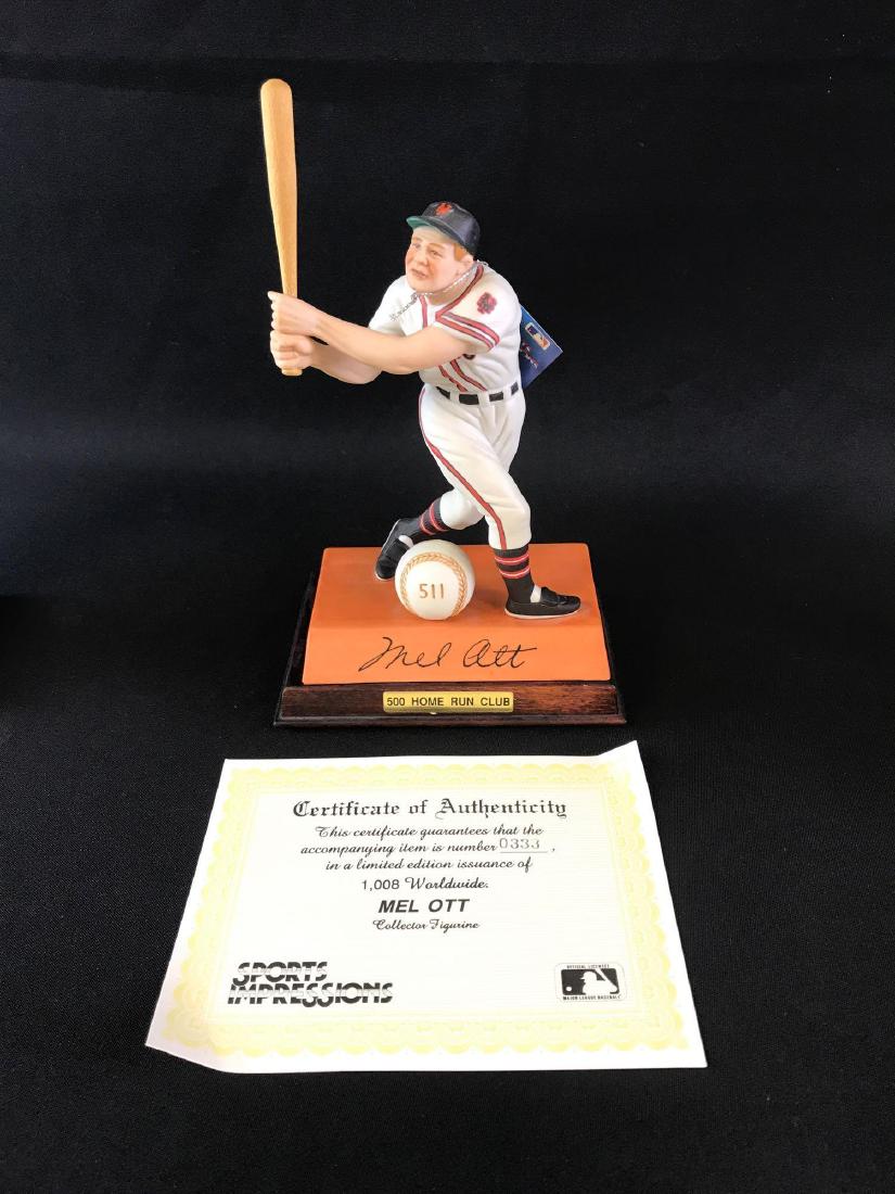Limited edition sports impressions Mel Ott figurine: Featuring COA, 9 1/2 inches tall. Broken bat