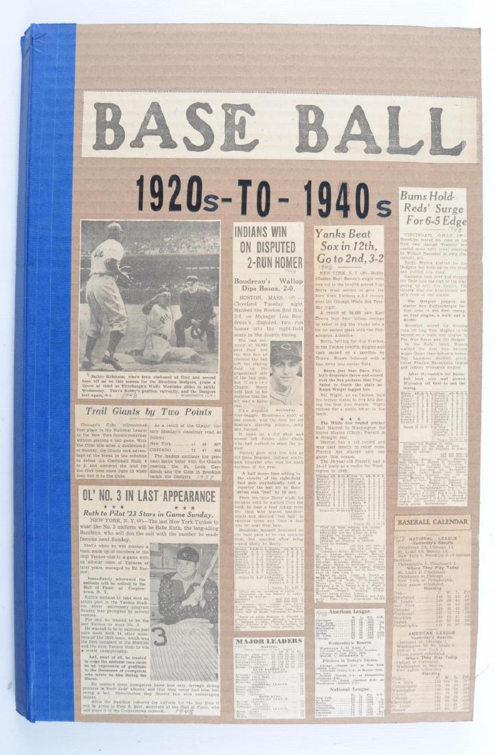 35 Page 1920's-1930's Scrapbook Featuring Baseball: Includes Babe Ruth, Lou Gehrig, and Many More Players