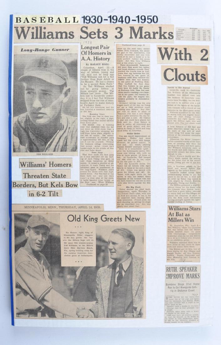 40 Page 1930's-1950's Scrapbook Featuring Baseball: 12x18 inches Includes Babe Ruth, Ty Cobb, and Many More Players