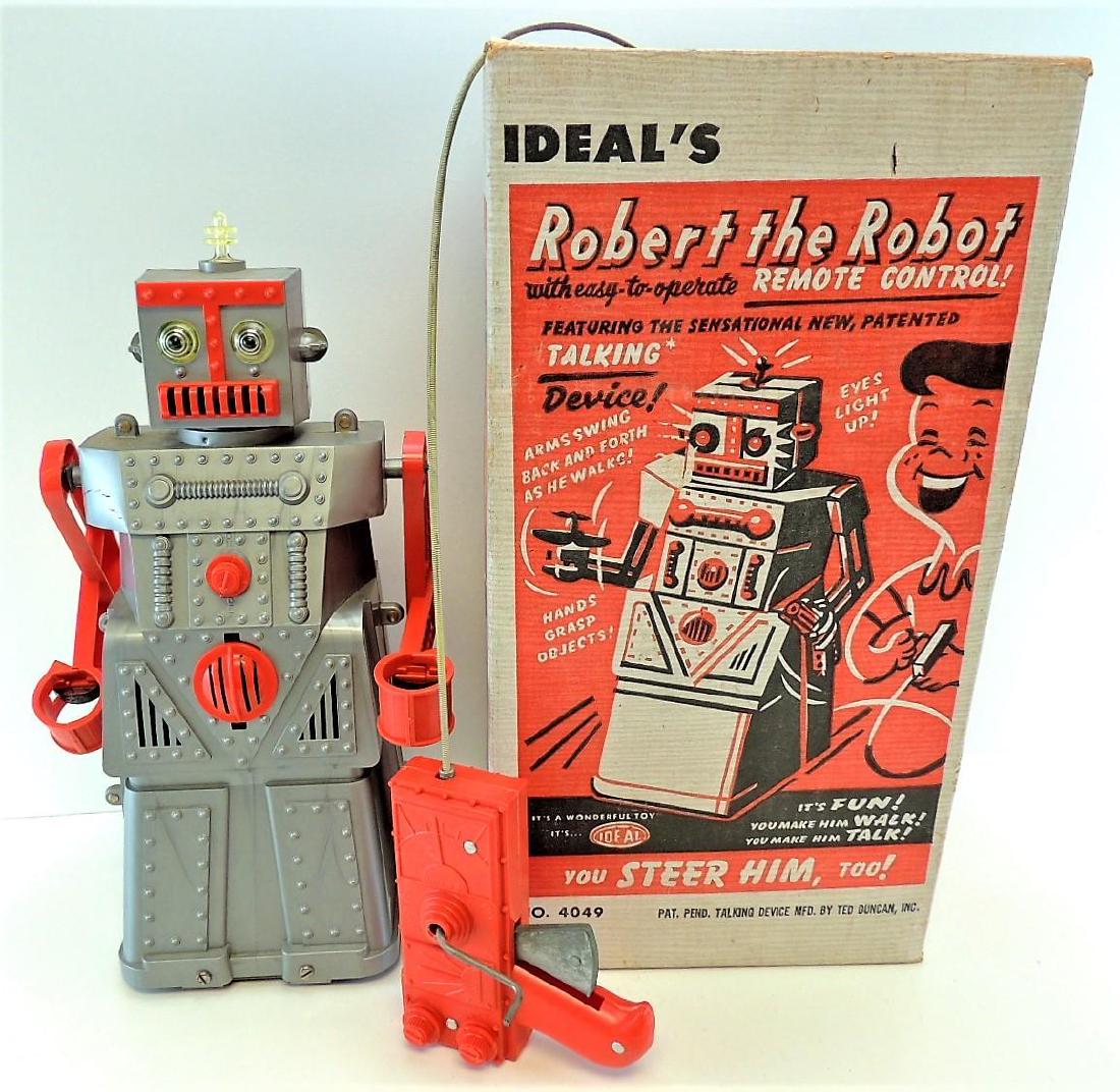 Vintage Ideal No. 4049 Robert The Robot with: Original box. Excellent condition. Works. 14".