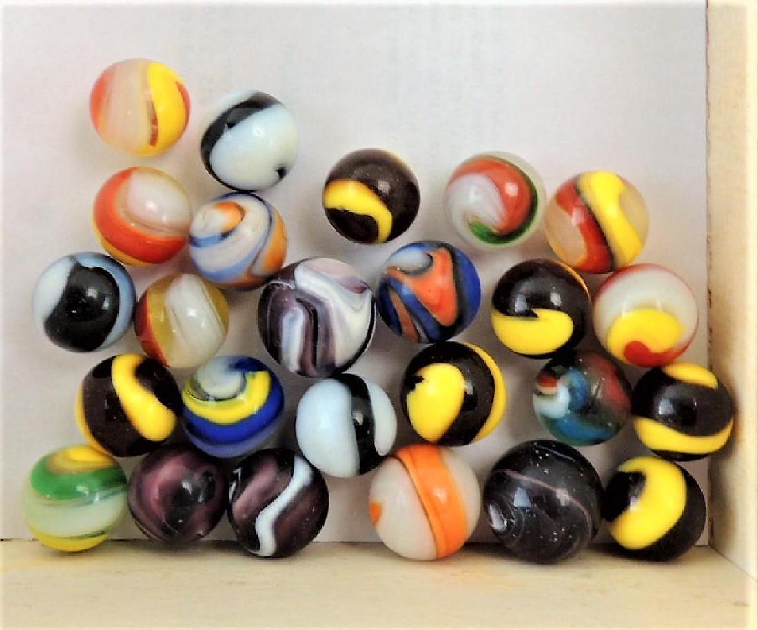 Lot of (24) Better Vintage Marbles.: includes Akro Agate Popeyes, Peltier more.