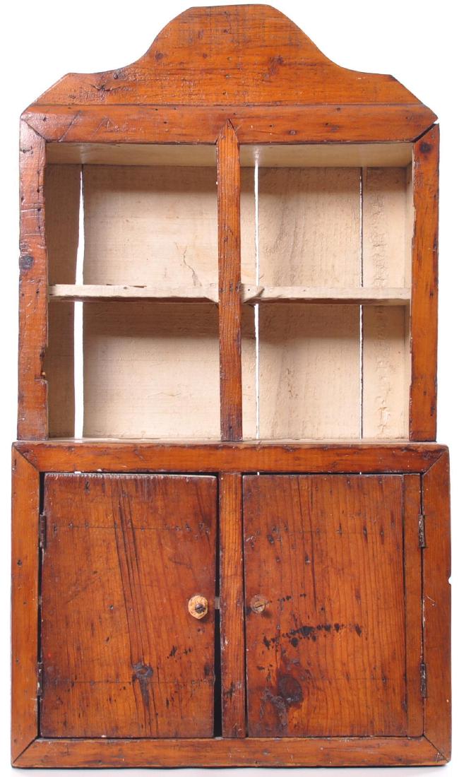 Antique Primitive Child's Doll Kitchen Cabinet: 14 x 7 x 26 inches