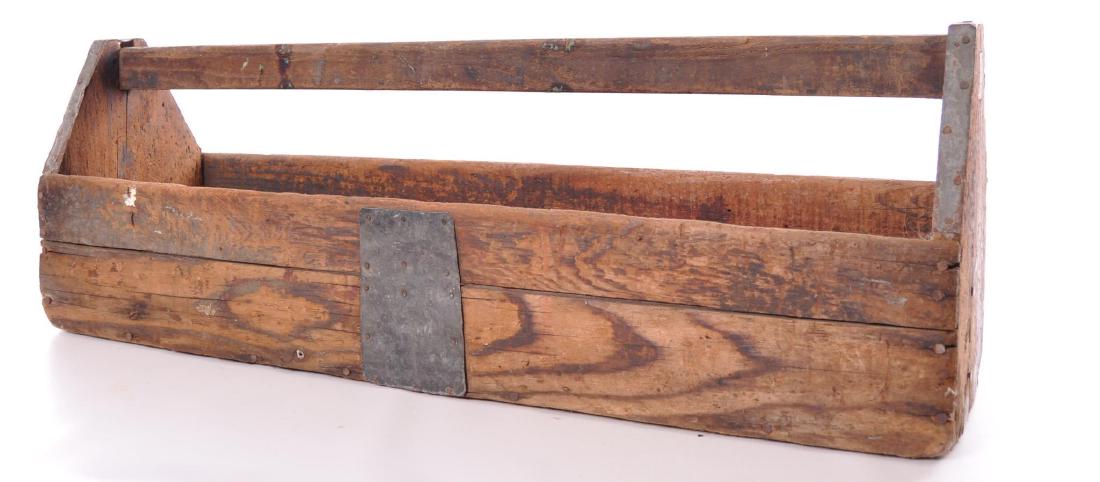 Antique Primitive Tool Caddy: 32 1/2 x 9 x 7 inches