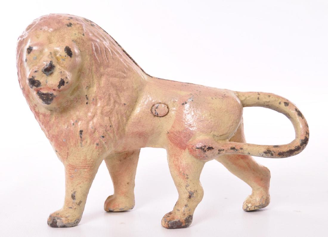 Antique Cast Iron Lion Door Stop: 9 x 7 inches