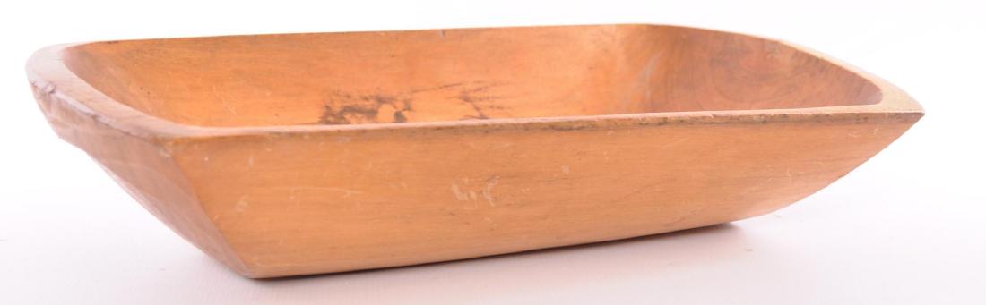 Antique Primitive Wooden Dough Bowl: 16 x 8 1/4 x 3 1 /4 inches