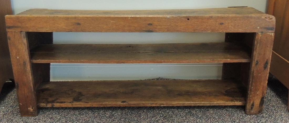 Antique Primitive Wooden Shelf: 44 x 11 1/2 x 18 1/2 inches, No Shipping Available on this Item, Pick Up Only