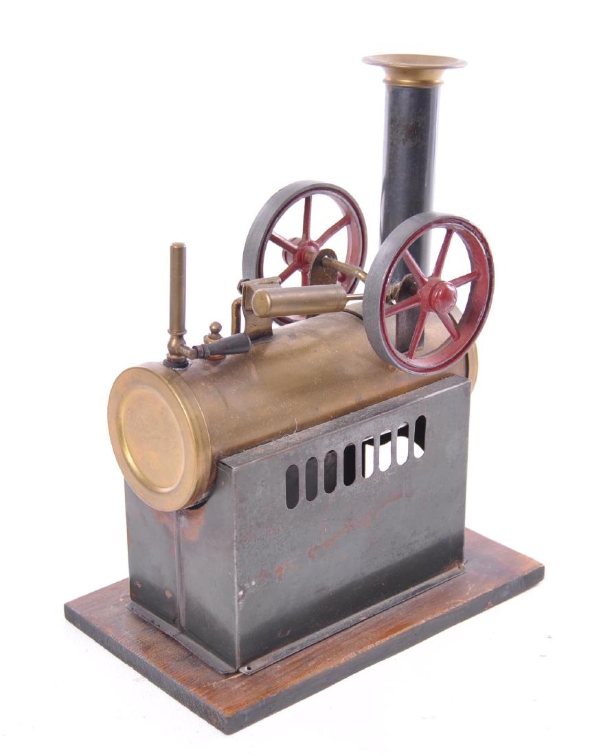 Antique Horizontal Toy Steam Engine with Wood Base: Base is not attached, 6 x 3 1/4 x 8 1/2 inches