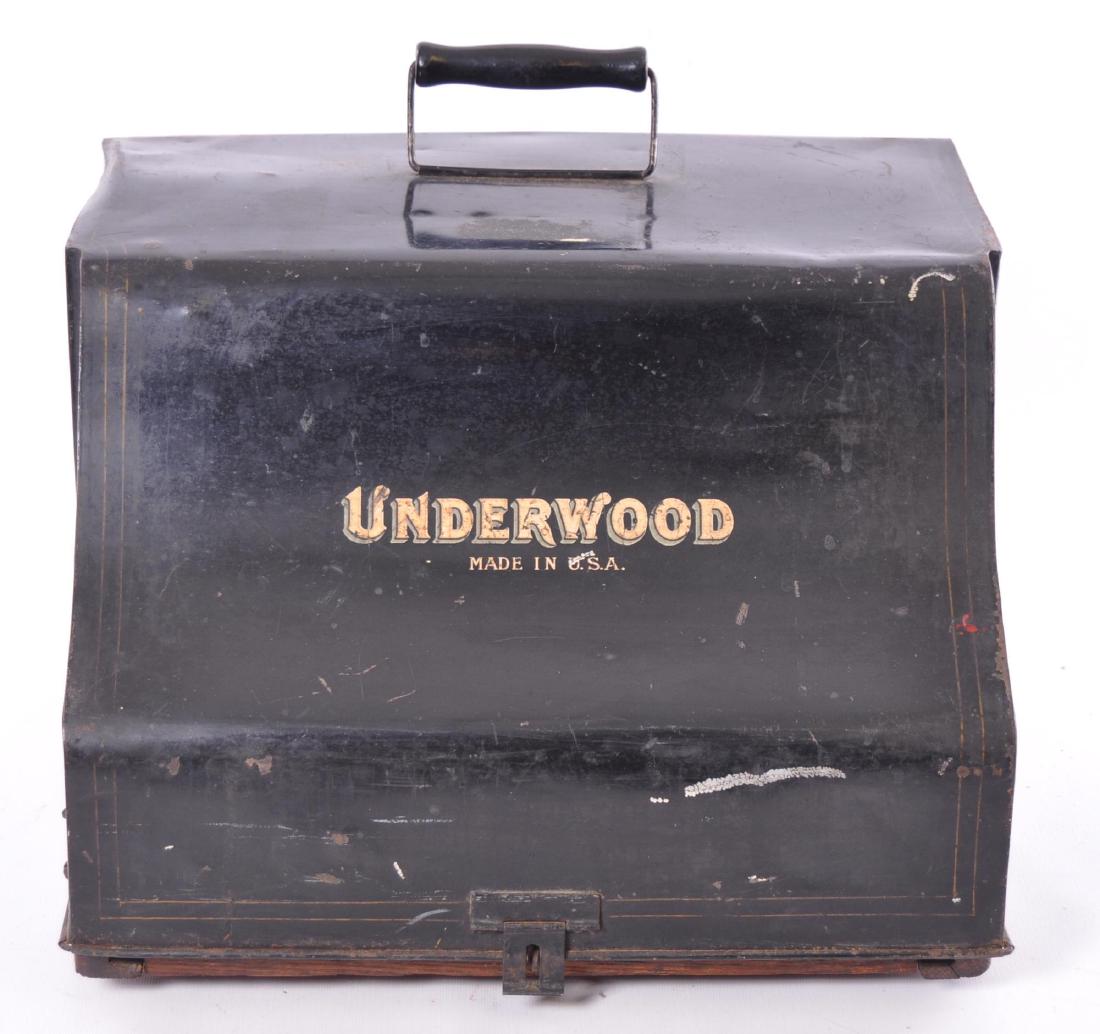 Antique Underwood No. 4 Typewriter with Case: 15 1/2 x 14 x 11 inches