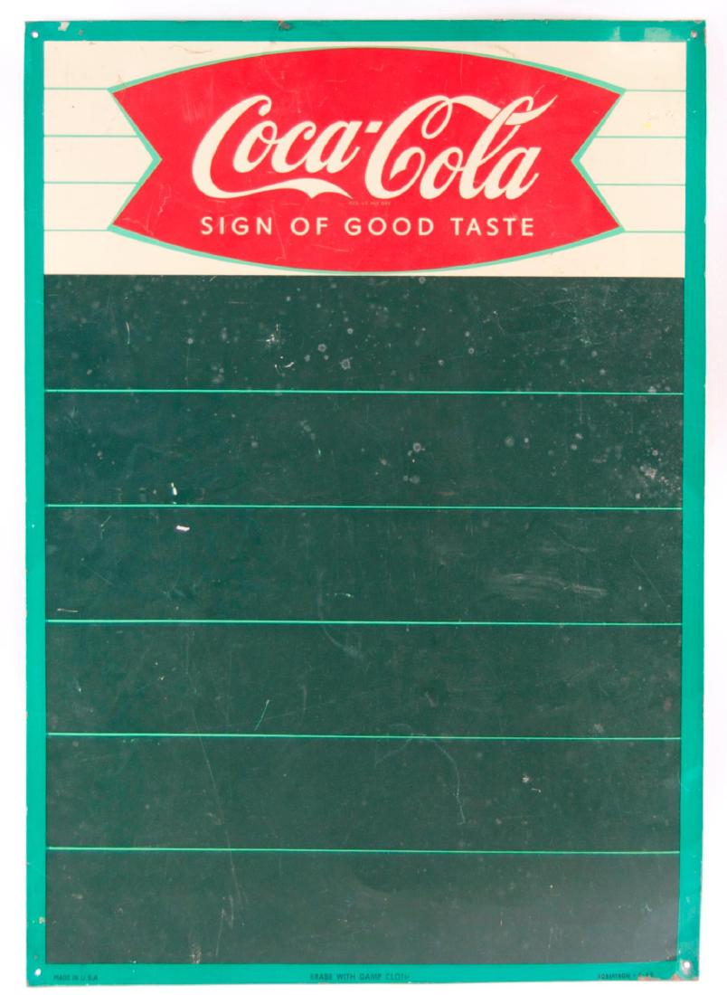 Vintage CocaCola Advertising Metal Chalkboard Sign