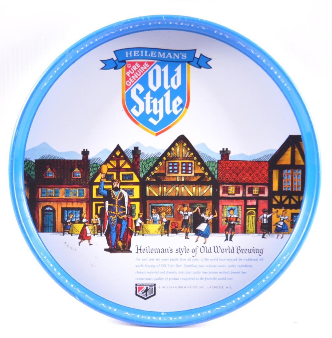 Vintage Heileman's Old Style Advertising Metal Beer: 12 inches round