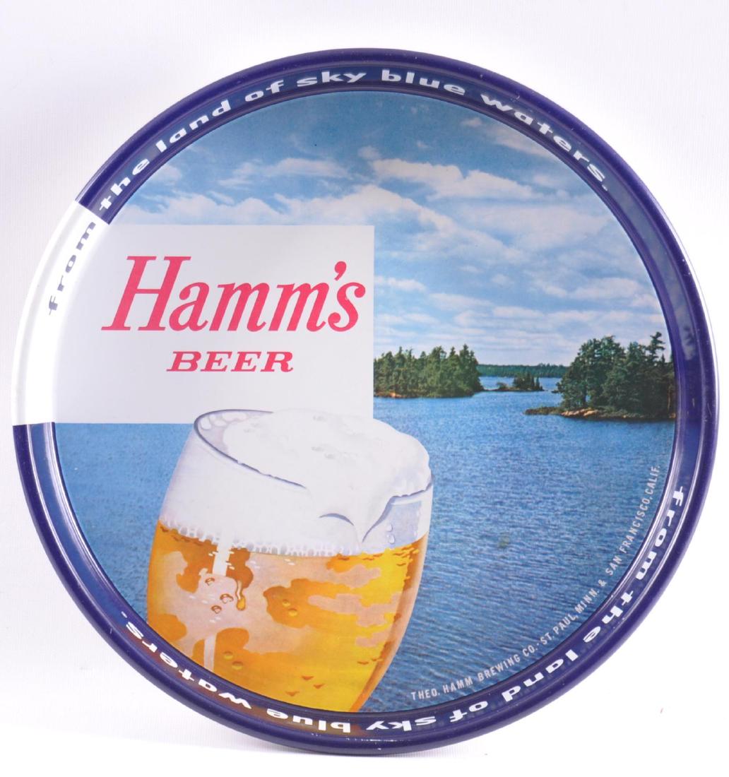 Vintage Hamm's Beer Advertising Metal Beer Tray: 13 1/4 inches round