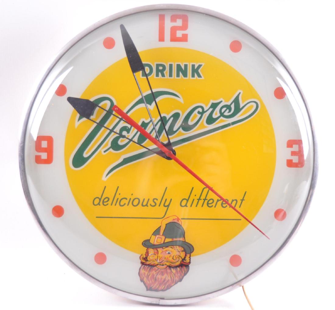 Vintage Vernors Light Up Advertising Beer Clock