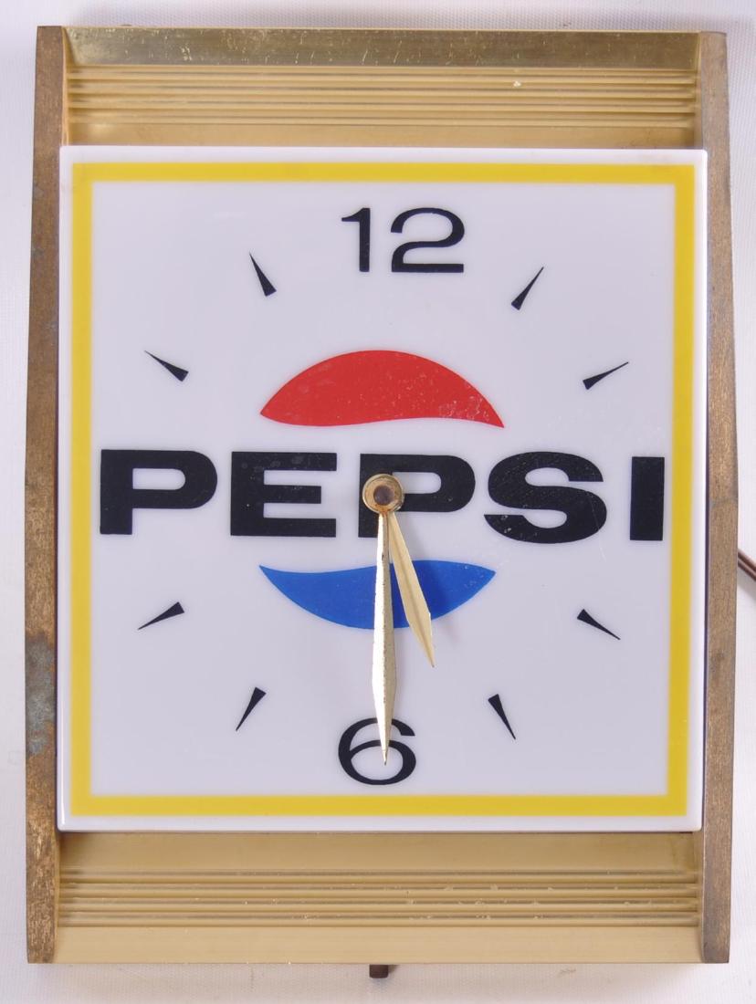 Vintage Pepsi Light Up Advertising Clock: 1966, Working Condition, 9 1/4 x 12 1/4 inches