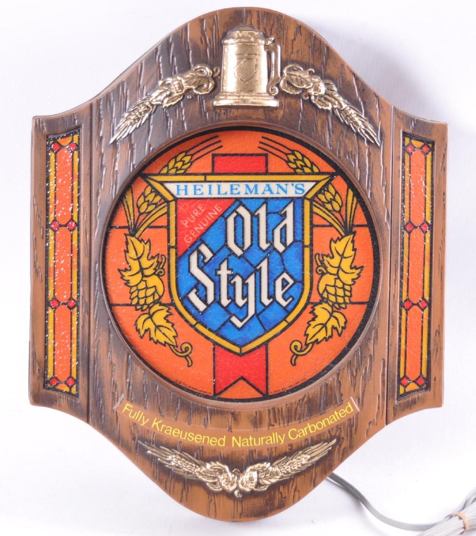 Vintage Heileman's Old Style Light Up Advertising Beer: Working Condition, 15 1/2 x 19 inches