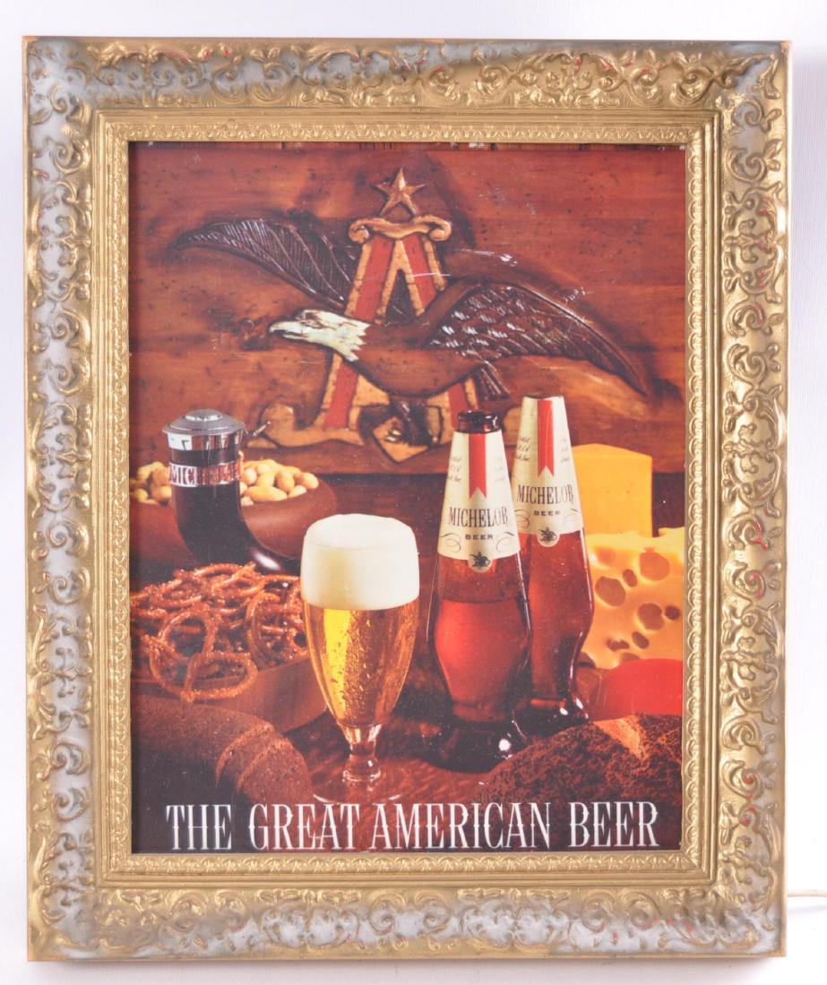 Vintage Michelob Light Up Advertising Beer Sign: Working Condition, 15 x 18 inches