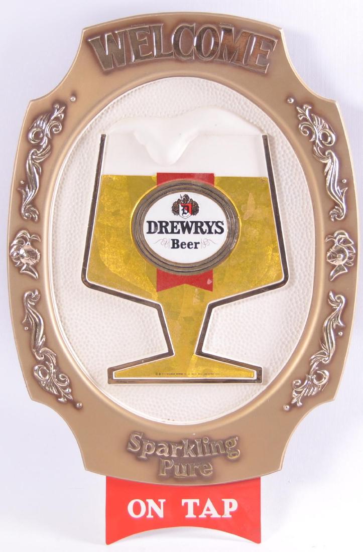Vintage Drewrys Beer Vacuum Formed Advertising Beer: 15 x 23 inches, New Old Stock