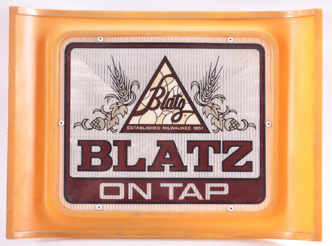 Vintage Blatz Beer Light Up Advertising Sign: Working Condition, 16 1/4 x 12 inches